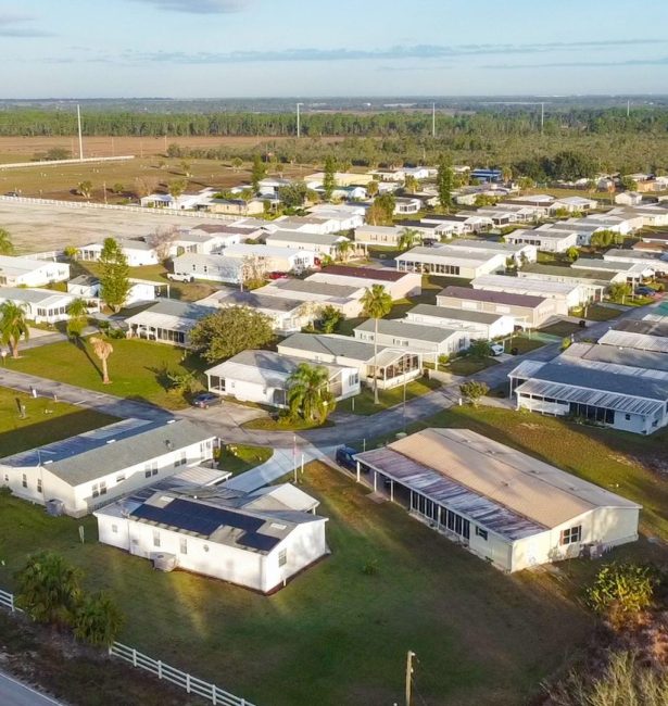 Aerial view of homes at Orange Acres